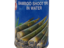 BAMBOO SHOOT TIPS IN WATER, NET WEIGHT: 540 g - DRAINED WEIGHT: 280 g